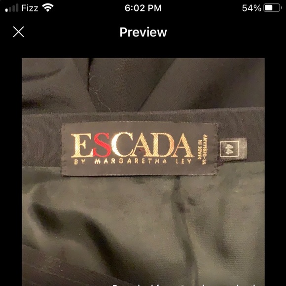 🖤 Escada 🖤GABARDINE BLACK SKIRT 44 - Picture 4 of 4